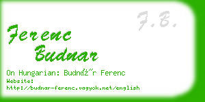 ferenc budnar business card